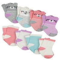 Gerber Baby Girls Jersey-i legénység csengő zokni, 8 csomag