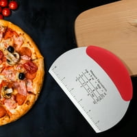 Rozsdamentes acél pizza vágó tészta tészta szeletelő kaparó, piros