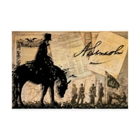 A „Lincoln a csatatéren” Vászon művészete, a Roderick Stevens vászonja