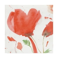 Védjegy Szépművészet 'Crimson Poppies Absztrakt 1' Canvas Art készítette: Sheila Golden