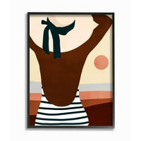 Stupell Industries női tengerparti fürdőruhák divat kalap nyári napsütéses fali művészeti tervezés: Victoria Borges, 11 14