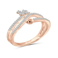 JewelersClub egymásra rakható gyémántgyűrűk nőknek - karátos fehér gyémánt gyűrű ékszerek - rózsa arany ezüst egymásra rakható