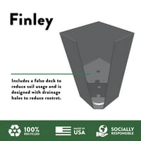 Bloem Tall Finley kúpos négyzet alakú vetőgép: 25 - Cement-matt textúrájú felület, - ban újrahasznosított műanyag edény,