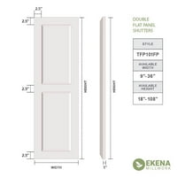 Ekena Millwork 15 W 40 H True Fit PVC Két egyenlő sík paneles redőny, Viridian Green