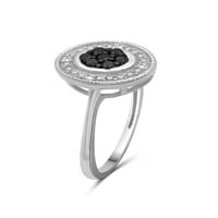 JewelersClub Carat T.W. Fekete -fehér gyémánt sterling ezüst ékszerkészlet