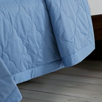 Modern hálószoba csábító kék poliészter reverzibilis ágy takaró király