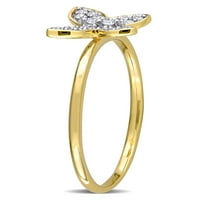 Carat T.W. Gyémánt 10KT sárga arany pillangó gyűrű