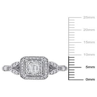 Carat T.W. Diamond 10KT fehérarany filigrán eljegyzési gyűrű