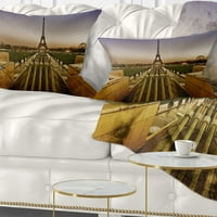 Designart gyönyörű kilátás nyílik a Párizsi Eiffel -toronyra - Táj nyomtatott dobó párna - 12x20