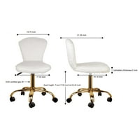 Tervezési csoport Fau szőrme állítható forgó hiúság szék, fehér