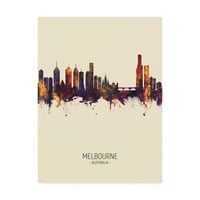 Védjegy Szépművészet 'Melbourne Australia Skyline Portré III' vászon művészete, Michael Tombsett