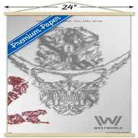 Westworld-fehér Falplakát fa mágneses kerettel, 22.375 34