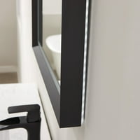 Vinnova Como 24 téglalap LED falra szerelhető fürdőszoba hiúság tükör fekete keretben