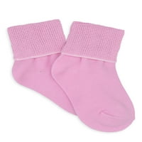Wonder Nation Baby és kisgyermek lány összecsukott mandzsetta zokni, 20 csomag, méret 0m-5y