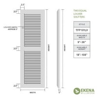 Ekena Millwork 15 W 72 H True Fit PVC Két egyenlő hangos redőny, termikus zöld