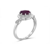 JewelersClub Ruby Ring Birthstone ékszerek - 1. Karát rubin 0. Ezüst gyűrűs ékszerek fehér gyémánt akcentussal - drágakő gyűrűk