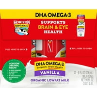 Horizon Organic 1% alacsony zsíros UHT DHA Omega-Vanilla Milk, Oz., Count