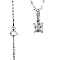 Ragyogó finom ékszerek női sterling ezüst és szimulált gyémánt nyaklánc