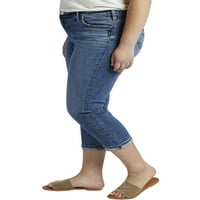 Silver Jeans Co. női plusz méret Elyse Mid Rise Capri derékméret 12-24