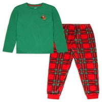 Ünnepi idő fiúk karácsony jávorszarvas pizsama szett, 2-csomag, méret 4- és husky