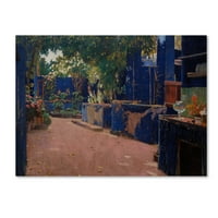 A Santiago Rusinol védjegye Képzőművészet 'Blue Courtyard' vászon művészete
