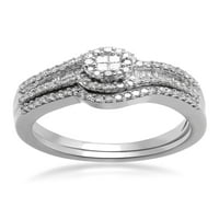 Carat T.W. Gyémánt 10KT fehérarany menyasszonyi gyűrű