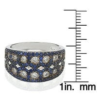 A Sterling ezüst kék zafír mozaik gyűrűt készített
