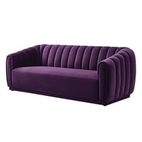 Fabien Purple Velvet 85 Hosszú kanapé - Csatornás karok és hát, hengerelt karok, szinuszos tavaszi ülés építése