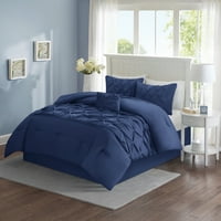 Comfort Spaces Cavoy Tufted Cornaver Set, King, Navy