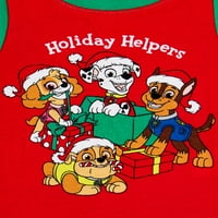 Paw Patrol Baby és kisgyermek fiúk karácsonyi pamut pizsama szettje, 4 darab