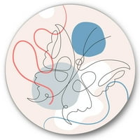 Designart 'pillangó, egy vonalon, a kubizmus formájára rajzolva. A modern körfém fali művészet - 11 -es lemez