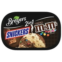 Breyers könnyű fagylalt 2in Snickers M & M 1. qt