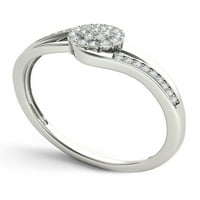 1 8ct TDW Diamond 10K fehérarany gyémánt klaszter divatgyűrű