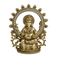 10 12 Arany gyanta bonyolultan faragott Ganesh szobor strassz részletekkel