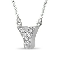 JewelersClub akcentus fehér gyémánt y kezdeti sterling ezüst medál