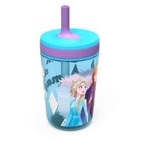 A Zak Designs Disney fagyasztott film műanyag pohár fedéllel és szalmával, Anna és Elsa