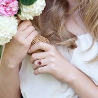 Miabella női 4- CT párna-vágott gránát és kerek fehér topaz 10KT Rose Gold Halo koktélgyűrű