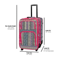 Poggyászkészlet fonó gördülő utazási bőrönd bohém csíkok