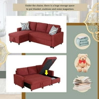 MomSpeace kanapé ágy, a kanapé -alvó tárolóval, a Coise -Bull Out Couch Bed -vel a nappali - piros