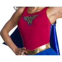 Női hivatalosan engedélyezett Wonder Woman Tank ruha Halloween jelmez s, Piros, kék és arany