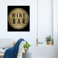 Wynwood Studio Italok és szeszes italok Wall Art vászon nyomatok 'Vintage Winebar Gold' bor-Arany, Fekete