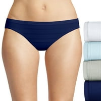 Hanes Ultimate Női Bikini fehérnemű, Comfort Fle Fit, Fehér Kék Bling Sterling szürke tekercs Kék 5