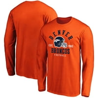 Denver Broncos Fanatics márkájú Facemask hosszú ujjú póló - narancs