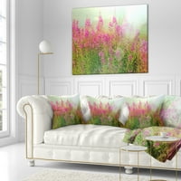 Designart Meadow kis lila virágokkal - virágos párna - 18x18