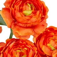 Alaptársok mesterséges virágok, 19 narancssárga multi fejek ranunculus bokor