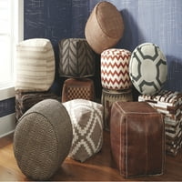 Aláírás Design Ashley kerek Chevron szőtt szövet Pouf