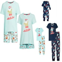 Derek Heart Tropical Holiday illesztő család karácsonyi pizsamák kisgyermekek unise sleepwear szett, 2 darab, méretek hónapok-5T