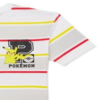 Pokemon fiúk Pikachu Graphic & Stripe póló, 2-Pack, Méret 4-18