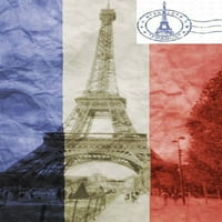 Eiffel-torony francia zászló vintage kreatív üres folyóirat: Eiffel-torony francia zászló vintage kreatív üres folyóirat