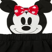 Disney Minnie Mouse Baby Girls Bodysuit, Pinafore & Headpart, 3 darabos ruhakészlet, 0 3 hónap